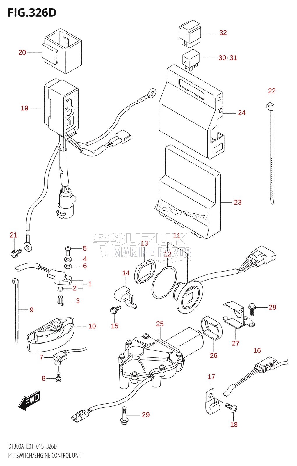 PTT SWITCH /​ ENGINE CONTROL UNIT (DF250A:E40)