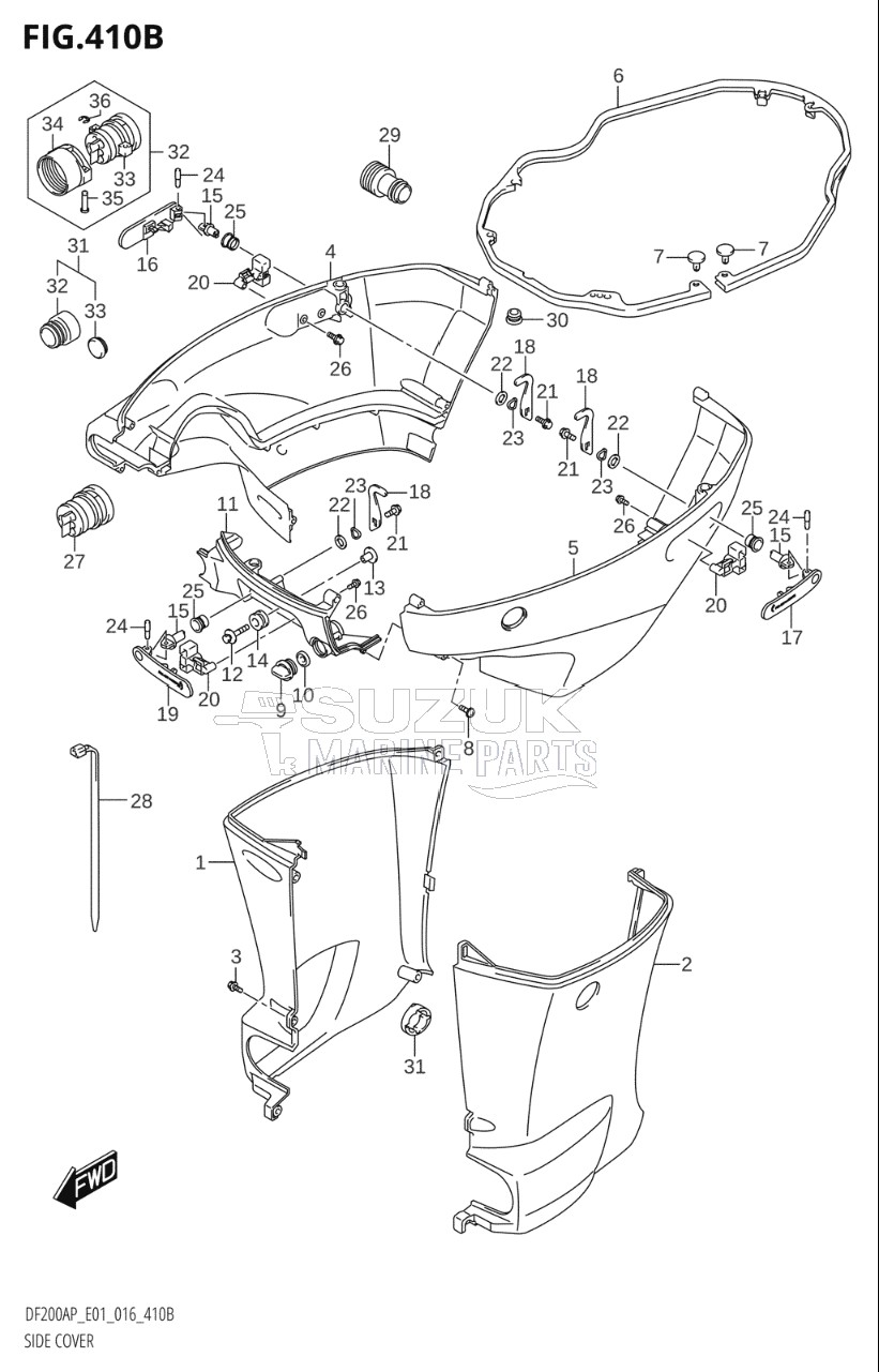 SIDE COVER (DF200AP:E40)