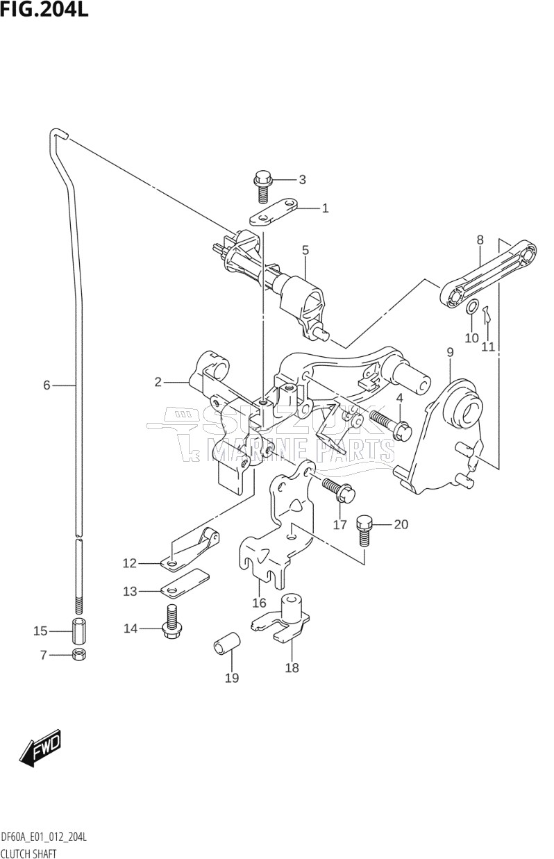 CLUTCH SHAFT (DF60ATH:E40)