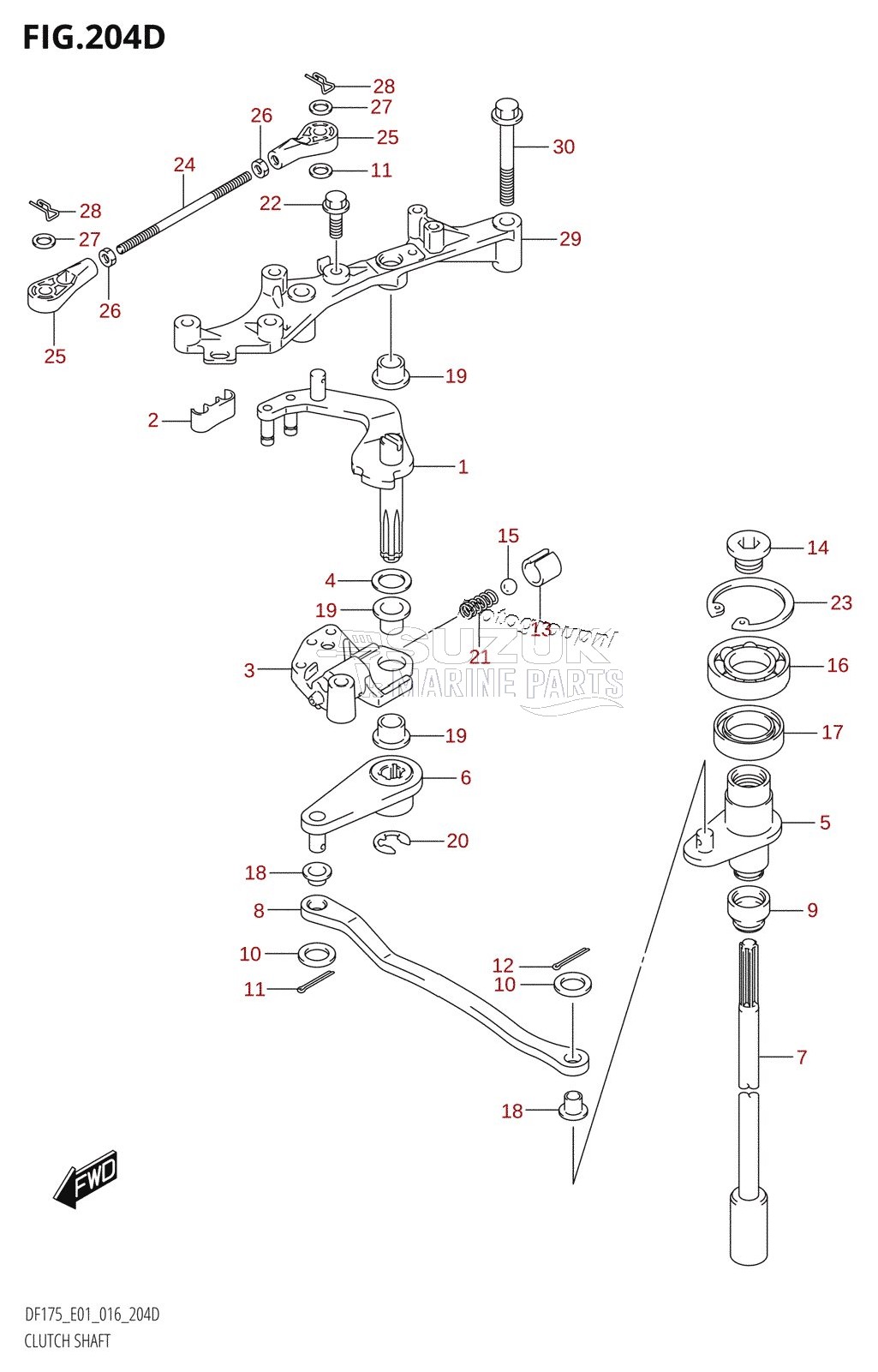 CLUTCH SHAFT (DF150TG:E40)