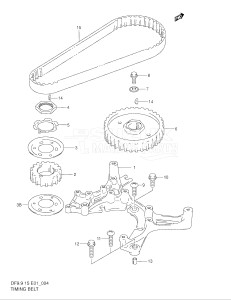 DF9.9 From 00991F-651001-652501 ()  1996 drawing TIMING BELT