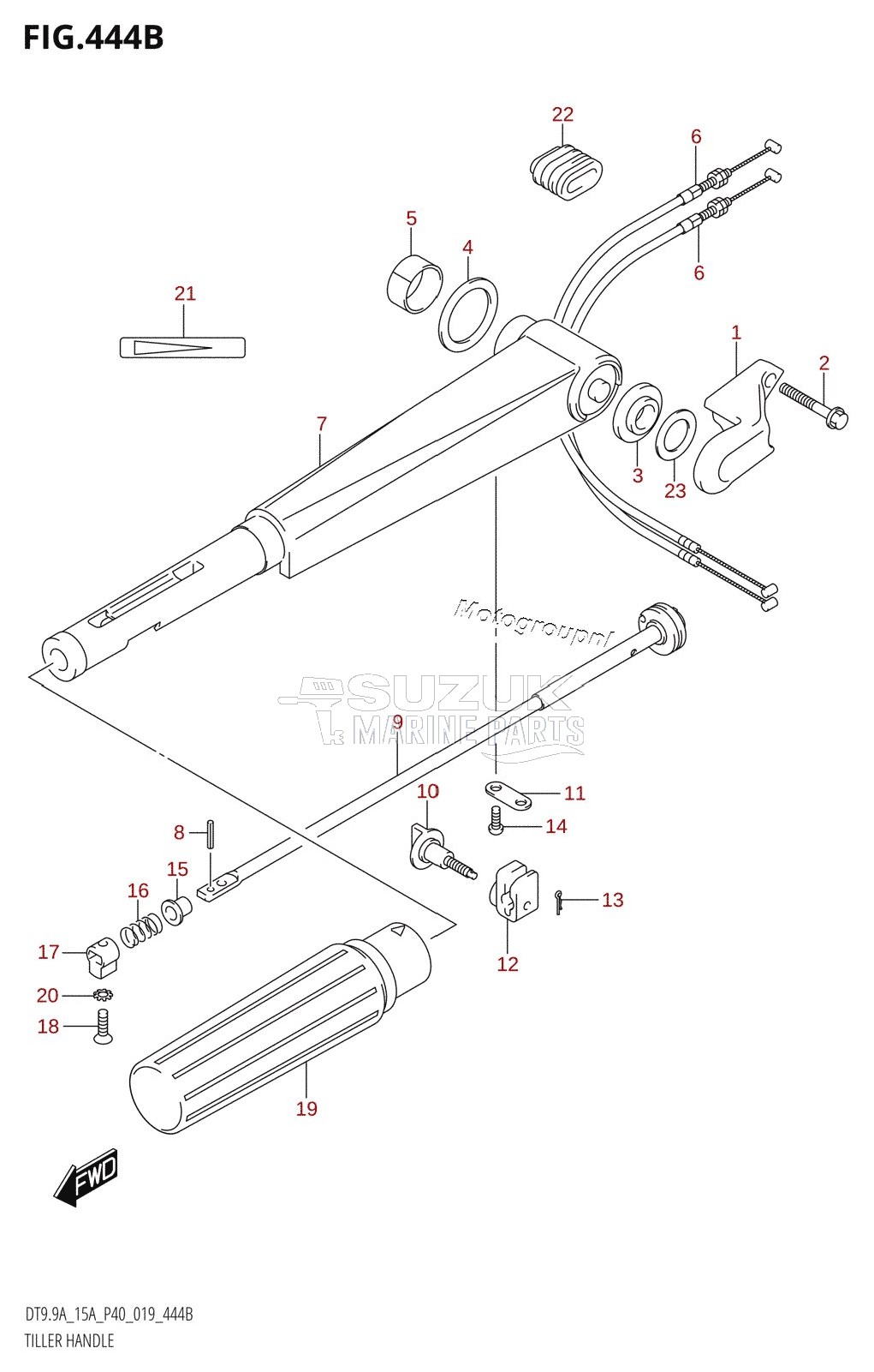 TILLER HANDLE (DT9.9A:P40,DT15A:P40)