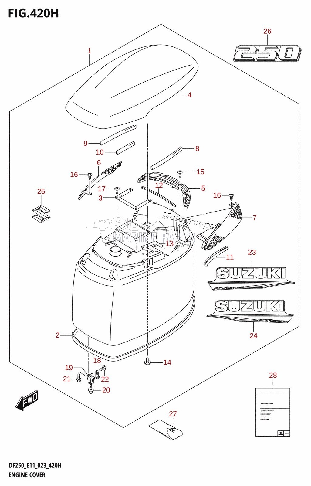 ENGINE COVER ((DF250T,DF250Z):021)