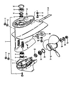 DT28 From F-10001 ()  1985 drawing GEAR CASE (DT25FE3, DT28F)