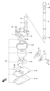 Outboard DF 250AP drawing Water Pump