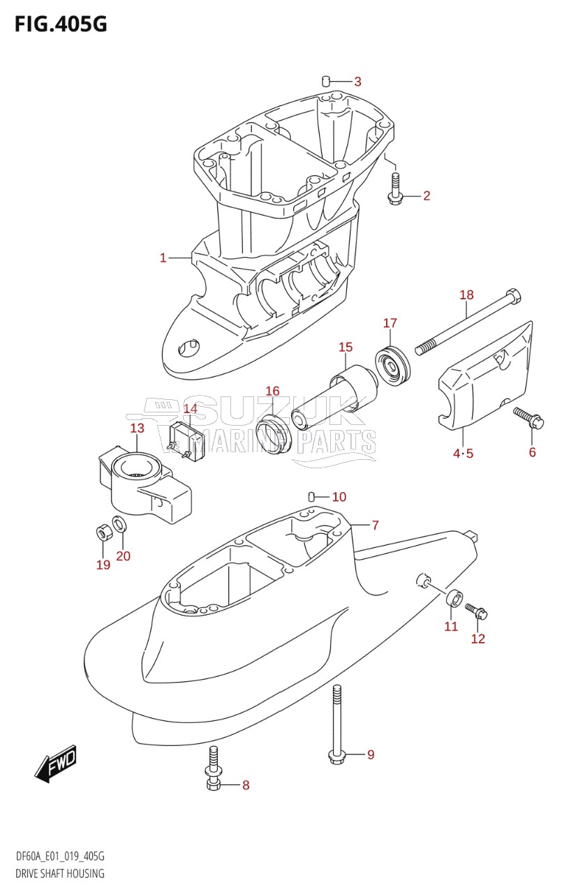 DRIVE SHAFT HOUSING (DF50AVT:E01,DF50AVTH:E01)