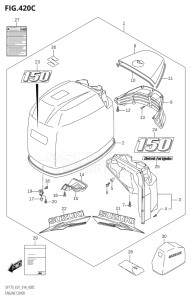 17502Z-410001 (2014) 175hp E01 E40-Gen. Export 1 - Costa Rica (DF175Z    DF175ZG) DF175ZG drawing ENGINE COVER ((DF150T,DF150Z):E40)