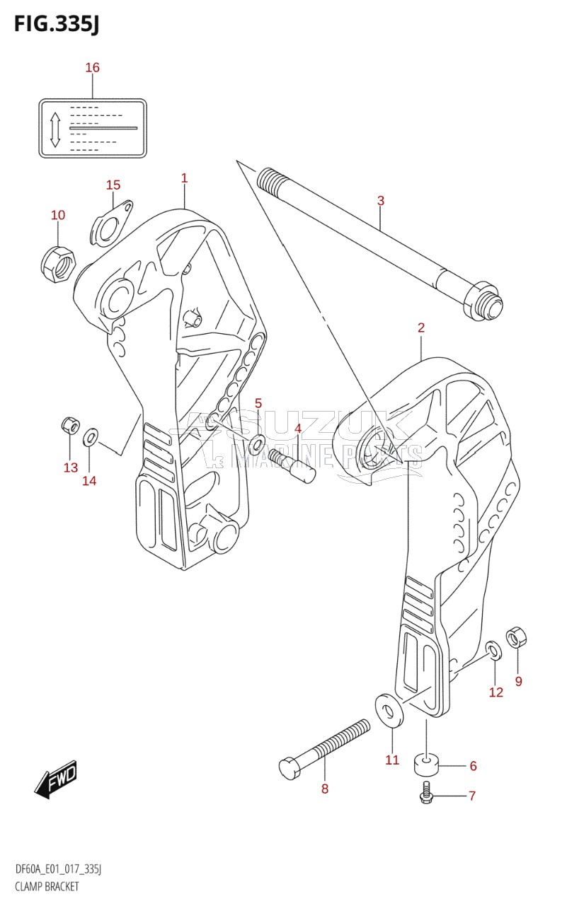 CLAMP BRACKET (DF60AQH:E01)