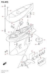 DF250Z From 25003Z-510001 (E40)  2015 drawing GEAR CASE (DF250T:E01)