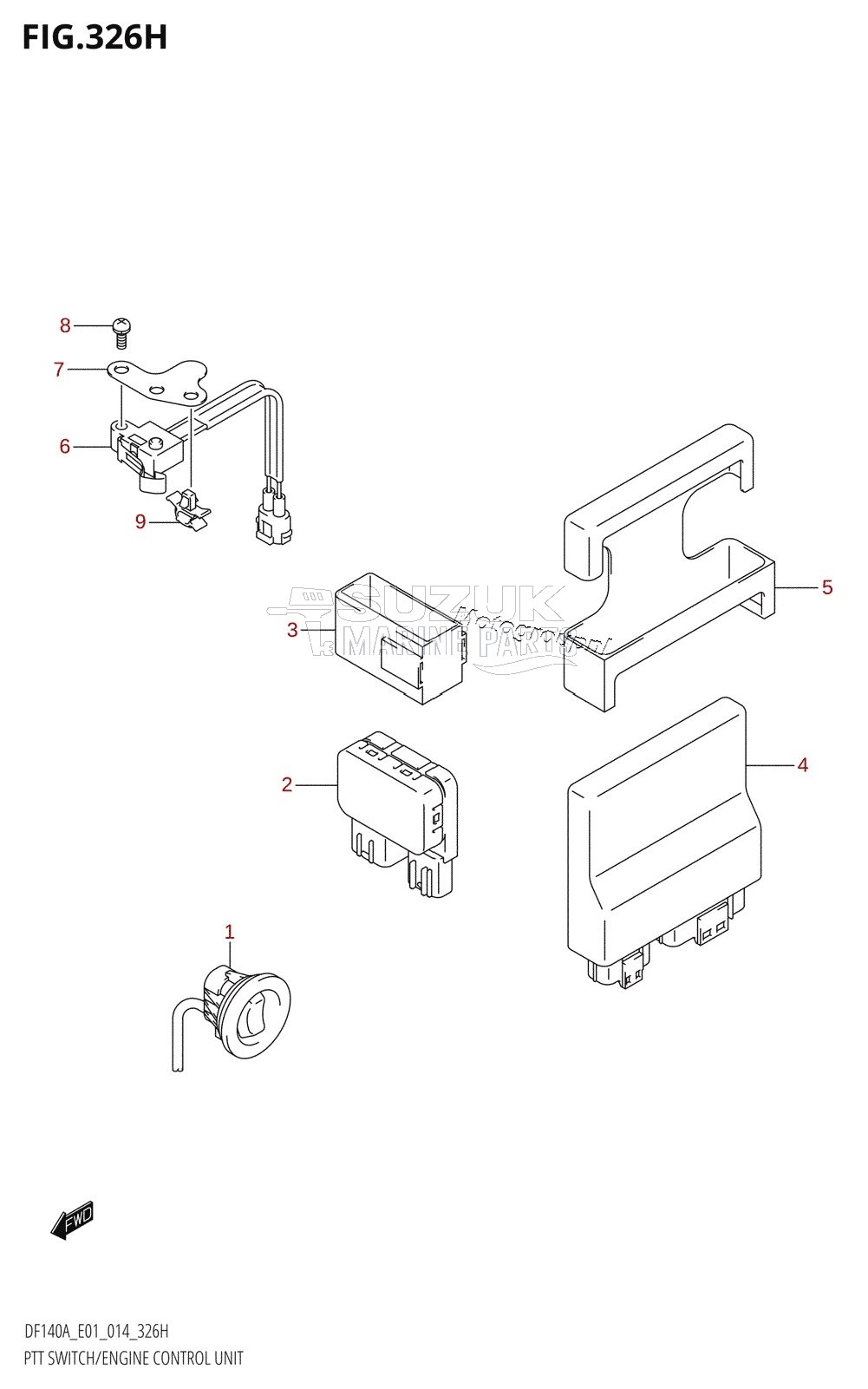 PTT SWITCH /​ ENGINE CONTROL UNIT (DF140AT:E40)