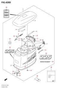 DF250Z From 25003Z-110001 (E01 E40)  2011 drawing ENGINE COVER ((DF225T,DF225WT,DF225Z,DF225WZ):(K10,011))