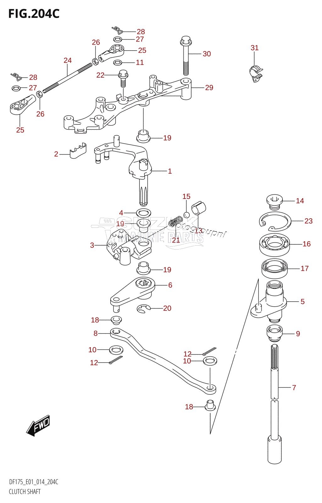 CLUTCH SHAFT (DF150TG:E01)