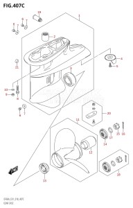 06003F-810001 (2018) 60hp E01 E40-Gen. Export 1 - Costa Rica (DF60AVT  DF60AVTH) DF60A drawing GEAR CASE (DF60A:E01)