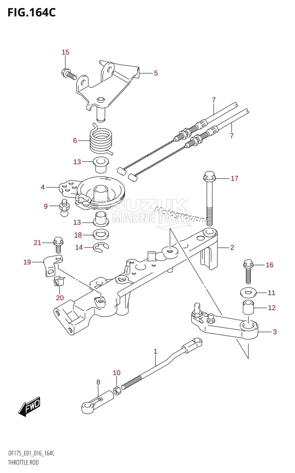 THROTTLE ROD (DF150Z:E01)