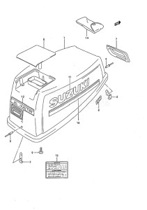 Outboard DT 8c drawing Engine Cover (1994 to 1997)