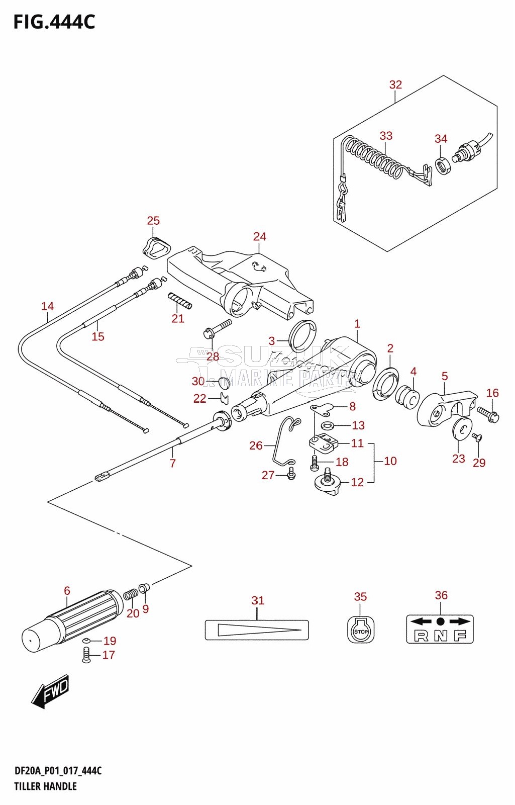 TILLER HANDLE (DF15ATH:P01)