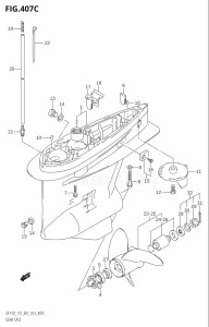 15002Z-310001 (2013) 150hp E01 E40-Gen. Export 1 - Costa Rica (DF150Z) DF150Z drawing GEAR CASE (DF150Z:E01)