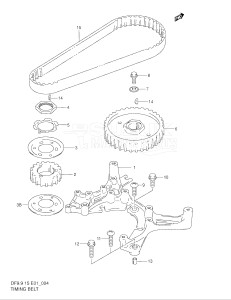 01501F-861001- (1998) 15hp - (DF15(A,AR)S W) DF15(A,A)S W drawing TIMING BELT