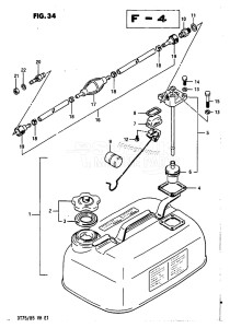 DT85 From 8501-614766 ()  1986 drawing FUEL TANK (MODEL VH : E28)