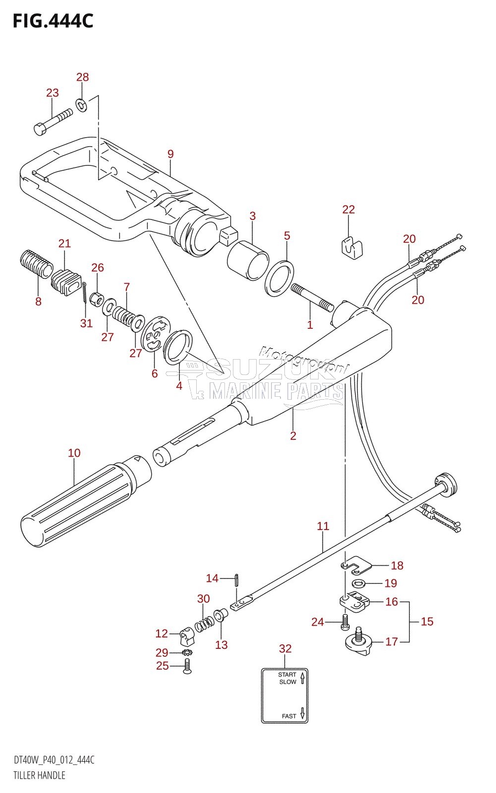 TILLER HANDLE (DT40WK:P40)