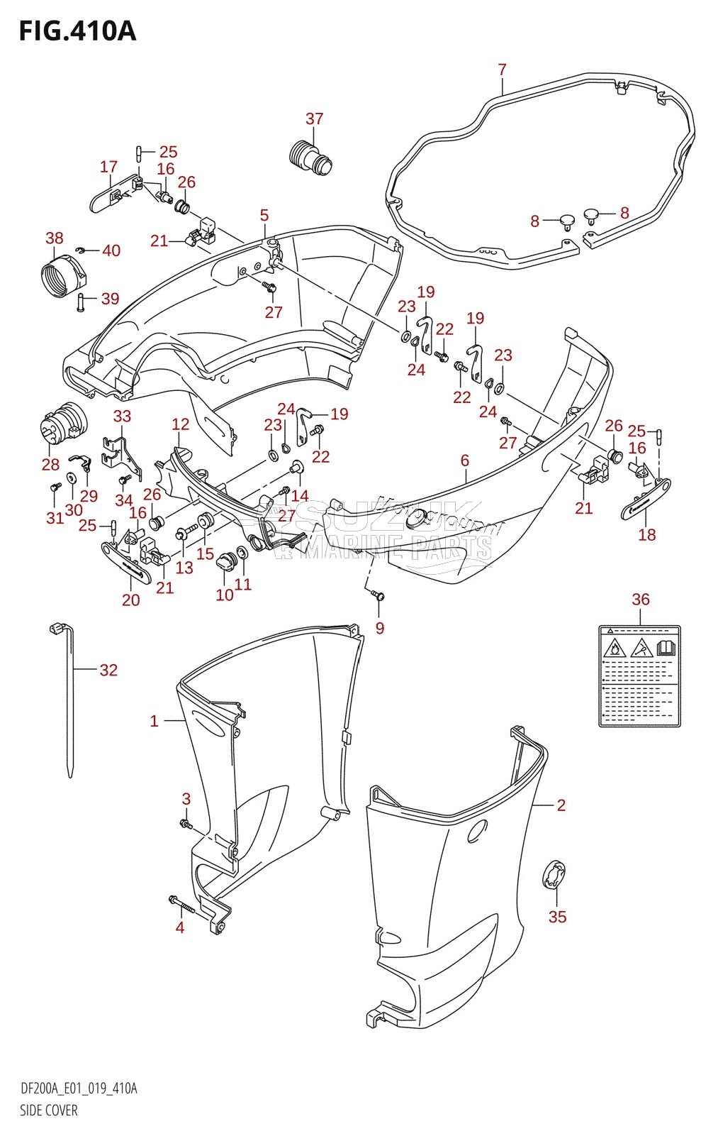 SIDE COVER (DF200AT,DF175AT,DF175AZ,DF150AT,DF150AZ)