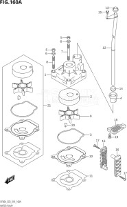 04003F-910001 (2019) 40hp E03-USA (DF40AT) DF40A drawing WATER PUMP (DF40A,DF50A,DF60A)