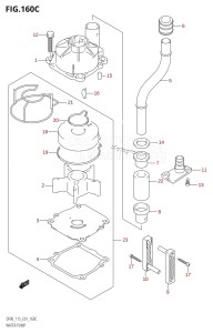 DF90 From 09001F-251001 (E01)  2002 drawing WATER PUMP (DF90T:(K6,K7,K8),(DF115T,DF115WT):(K6,K7,K8,K9,K10,011),DF100T,DF115WZ,DF115Z)