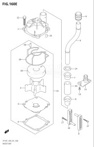 14001Z-251001 (2002) 140hp E01-Gen. Export 1 (DF140ZK2) DF140 drawing WATER PUMP (K9)