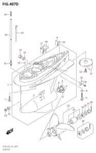 DF225T From 22503F-510001 (E01 E40)  2015 drawing GEAR CASE (DF200Z:E40)