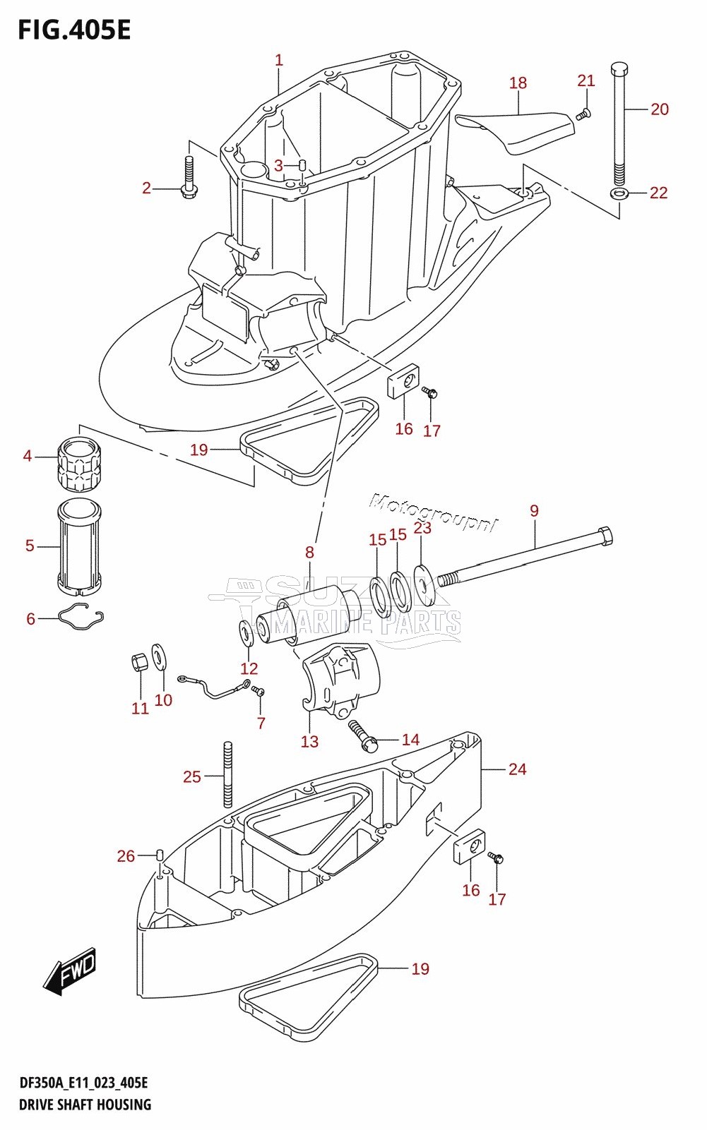 DRIVE SHAFT HOUSING ((DF350AMD,DF300BMD):XX-TRANSOM)