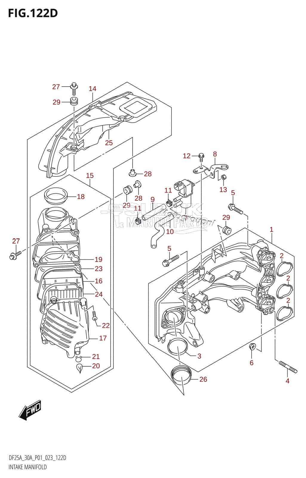 INTAKE MANIFOLD ((021,022,023):(DF30A,DF30AR,DF30AT,DF30ATH,DF30AQ))