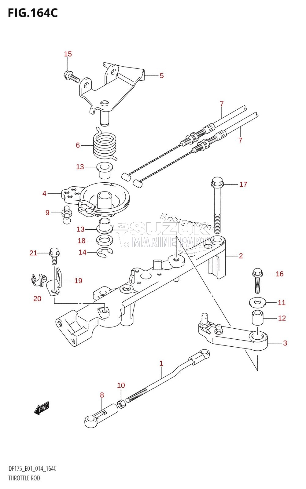 THROTTLE ROD (DF150Z:E01)