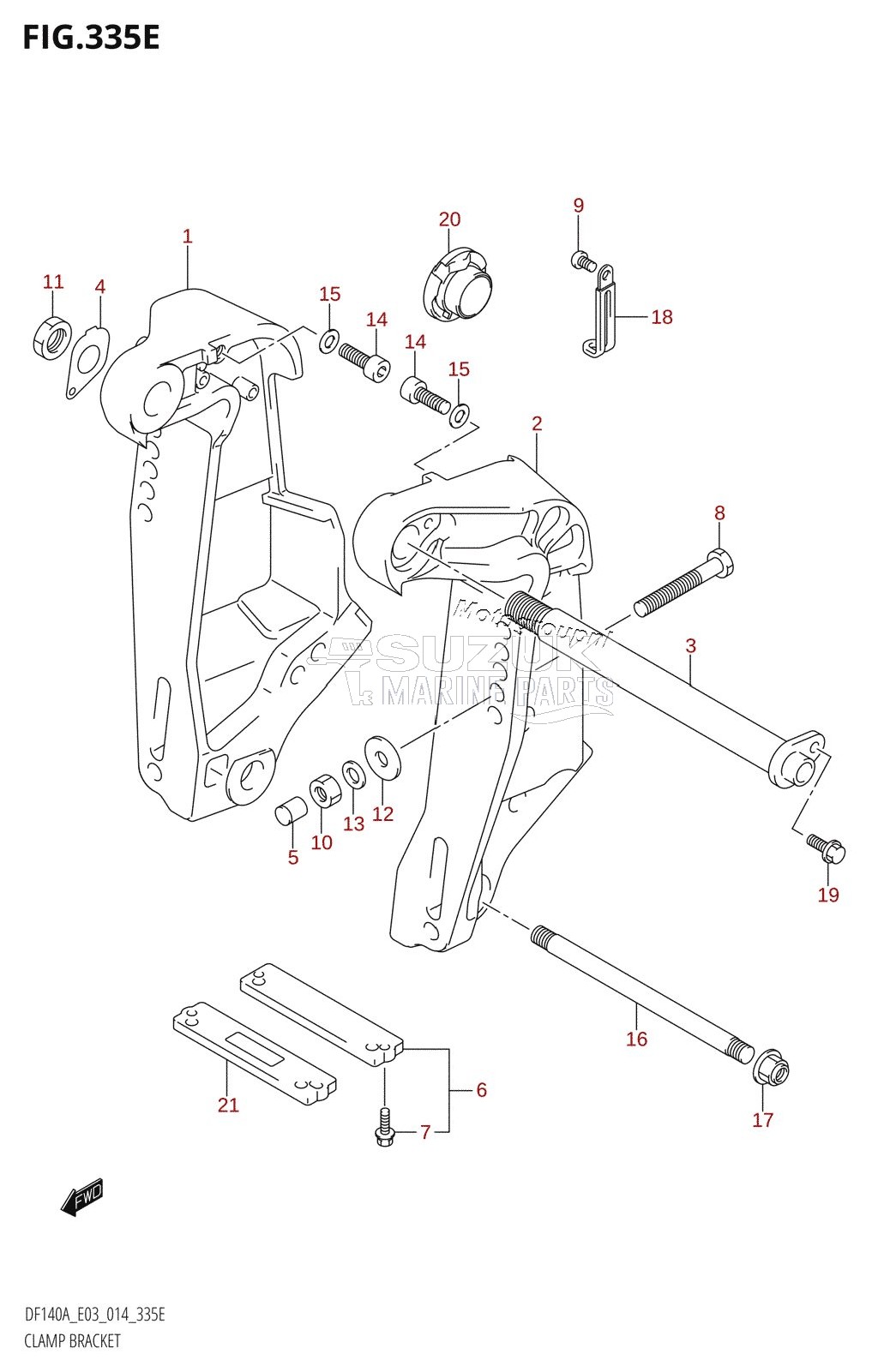 CLAMP BRACKET (DF140AZ:E03)