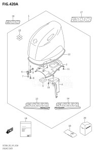 15003F-910001 (2019) 150hp E03-USA (DF150AT) DF150A drawing ENGINE COVER (DF200AT,DF200AZ)