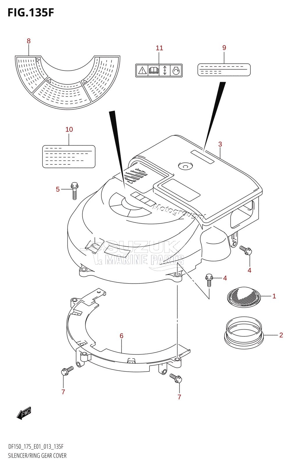 SILENCER /​ RING GEAR COVER (DF175T:E40)