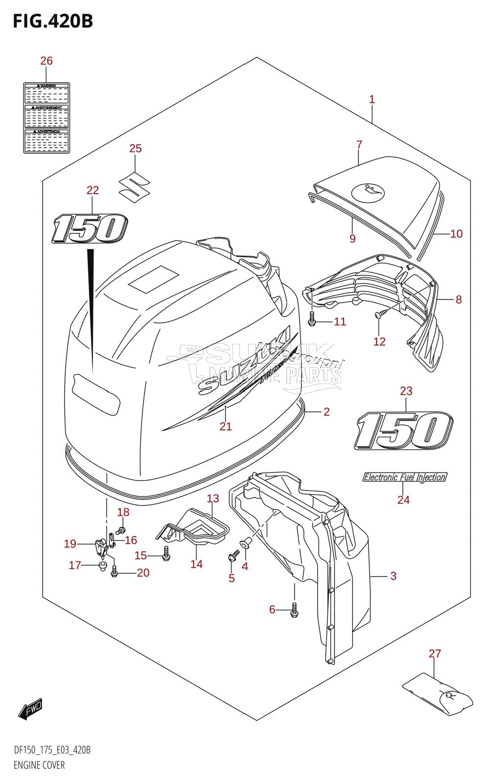 ENGINE COVER (DF150T,DF150Z:(K10,011))