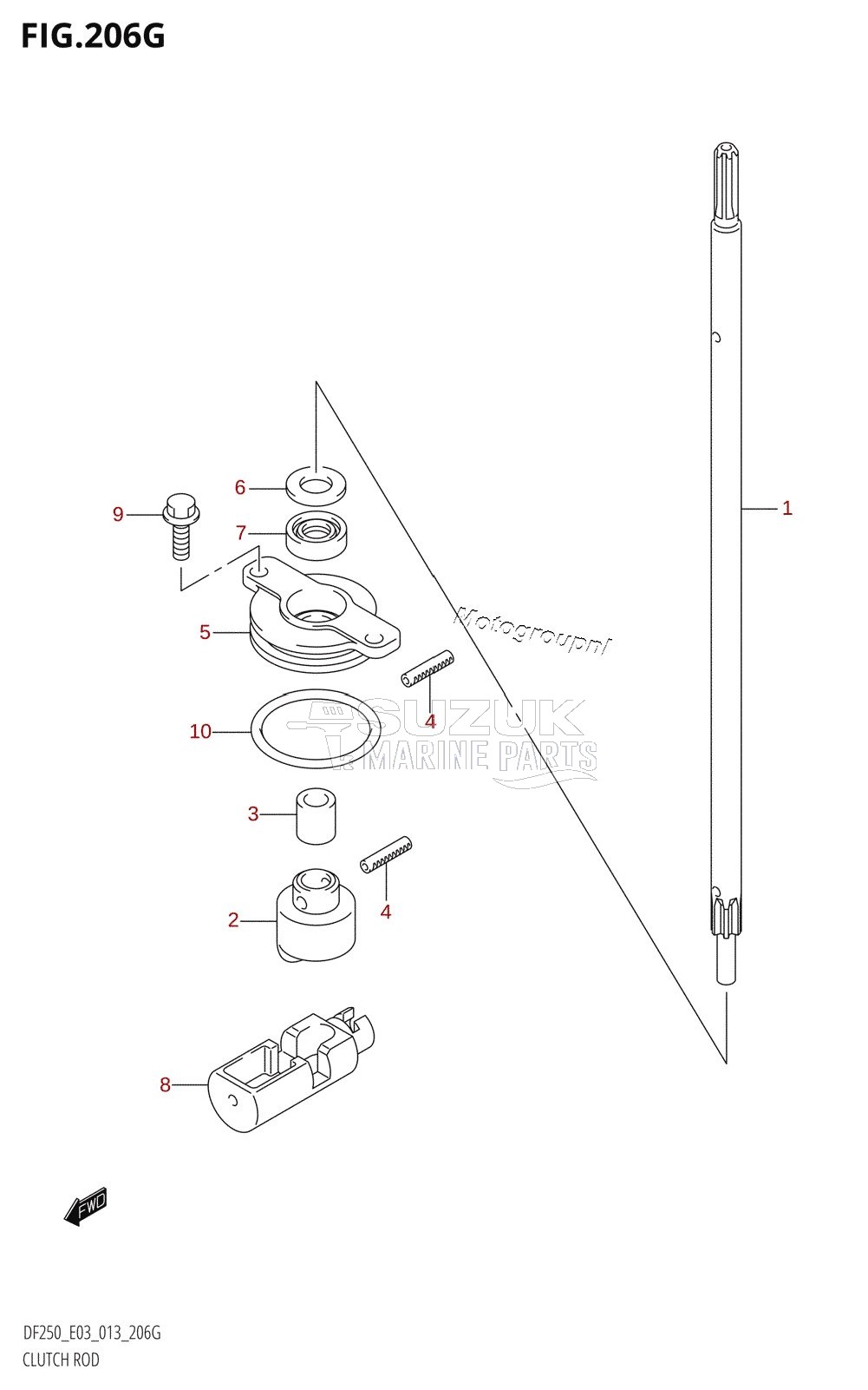 CLUTCH ROD (DF250ST:E03)