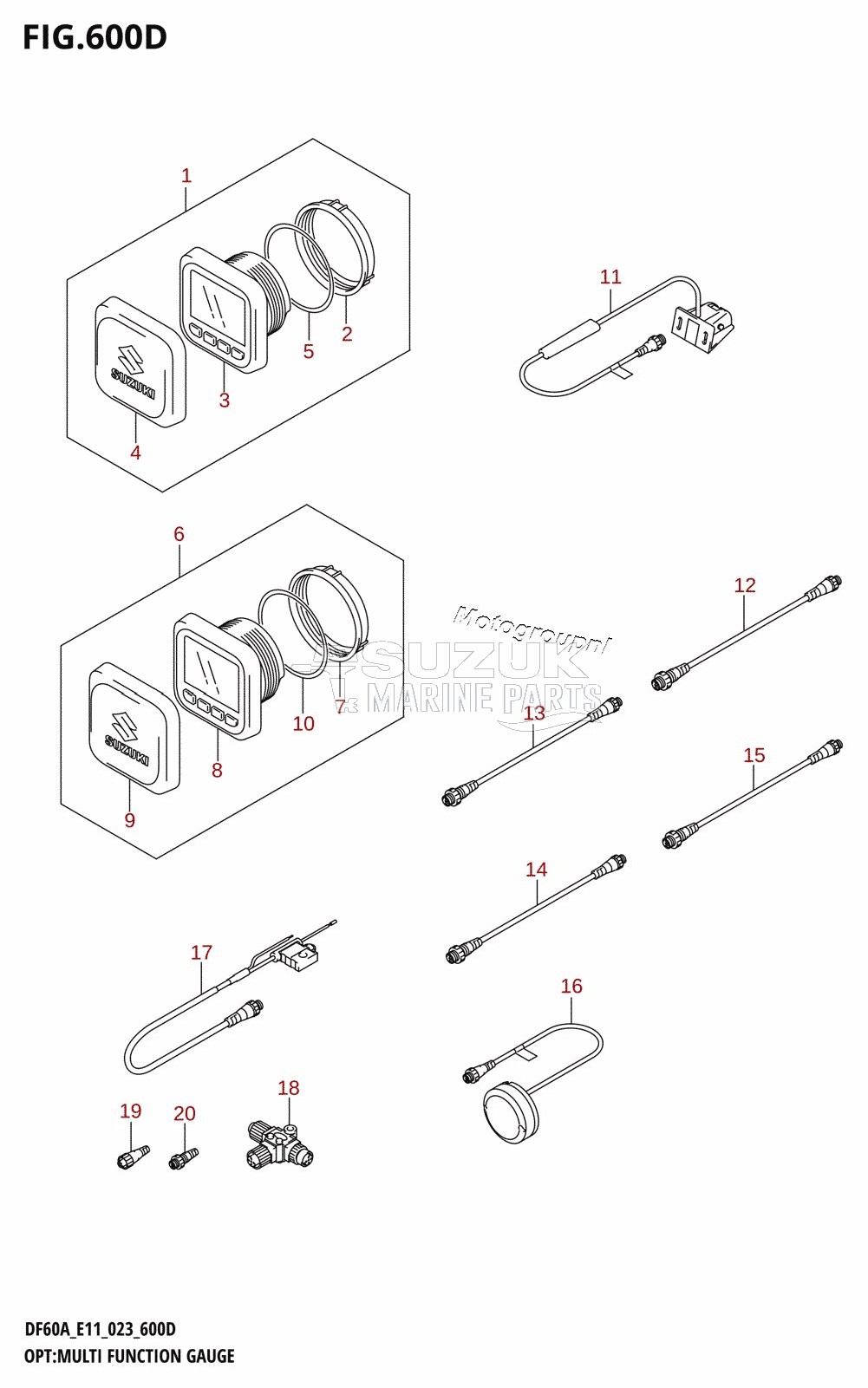 OPT:MULTI FUNCTION GAUGE ((DF40AQH,DF40ATH,DF50ATH,DF60AQH,DF60ATH,DF50AVT,DF60AVTH):(022,023))