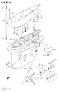 DF225Z From 22503Z-410001 (E01 E40)  2014 drawing GEAR CASE (DF200T:E01)