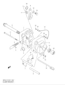 00991F-861001- (1998) 9.9hp - (DF9.9(A,AR)S W) DF9.9(A,A)S W drawing CLAMP BRACKET