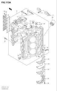 25003Z-010001 (2010) 250hp E01 E40-Gen. Export 1 - Costa Rica (DF250ZK10) DF250Z drawing CYLINDER BLOCK