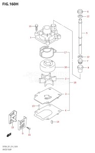 07003F-410001 (2014) 70hp E01 E40-Gen. Export 1 - Costa Rica (DF70A  DF70ATH) DF70A drawing WATER PUMP (DF90A:E40)