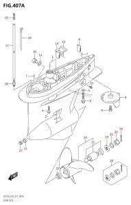 DF225Z From 22503Z-710001 (E03)  2017 drawing GEAR CASE (DF200T:E03)