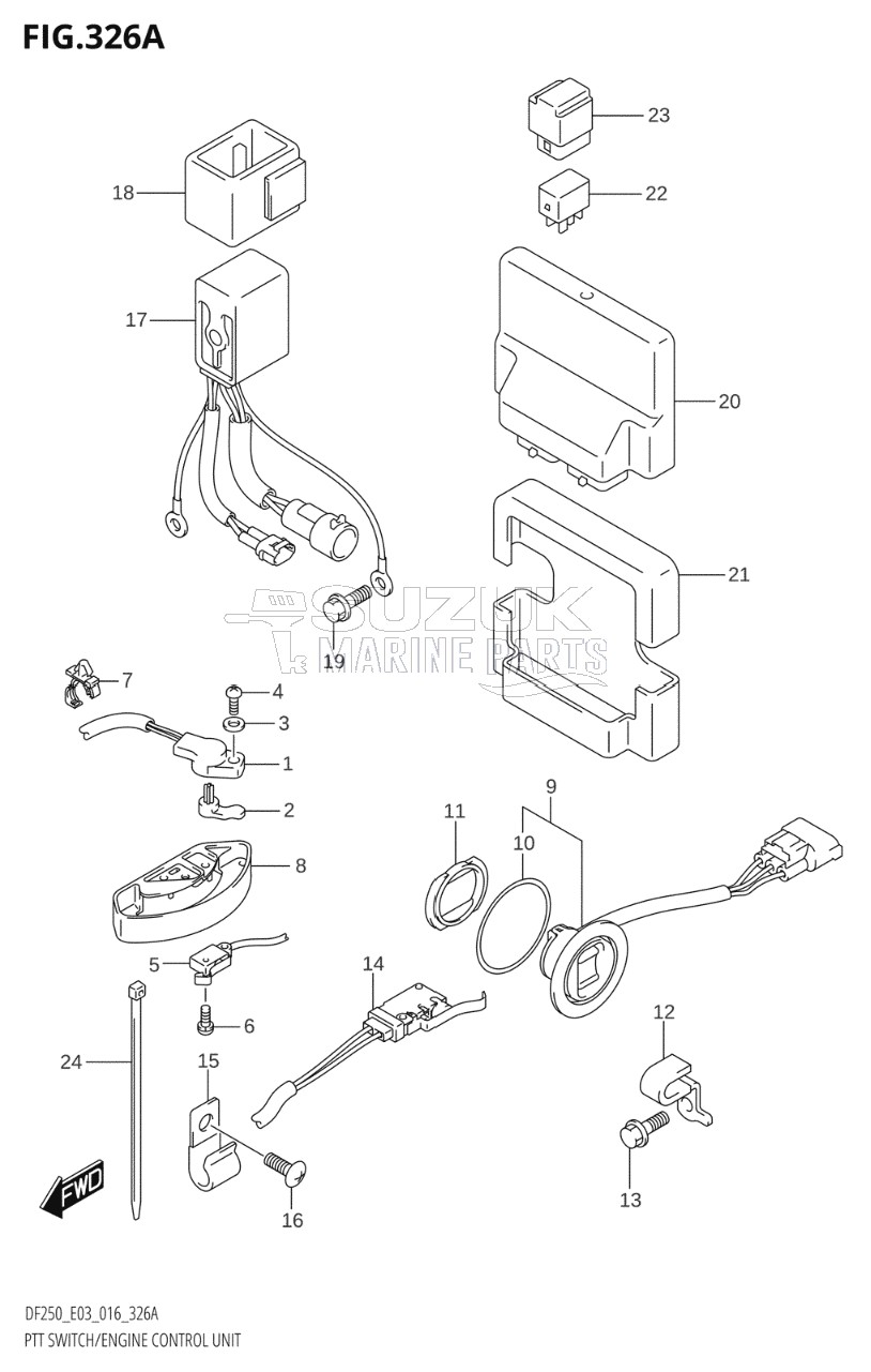 PTT SWITCH / ENGINE CONTROL UNIT (DF200T:E03)