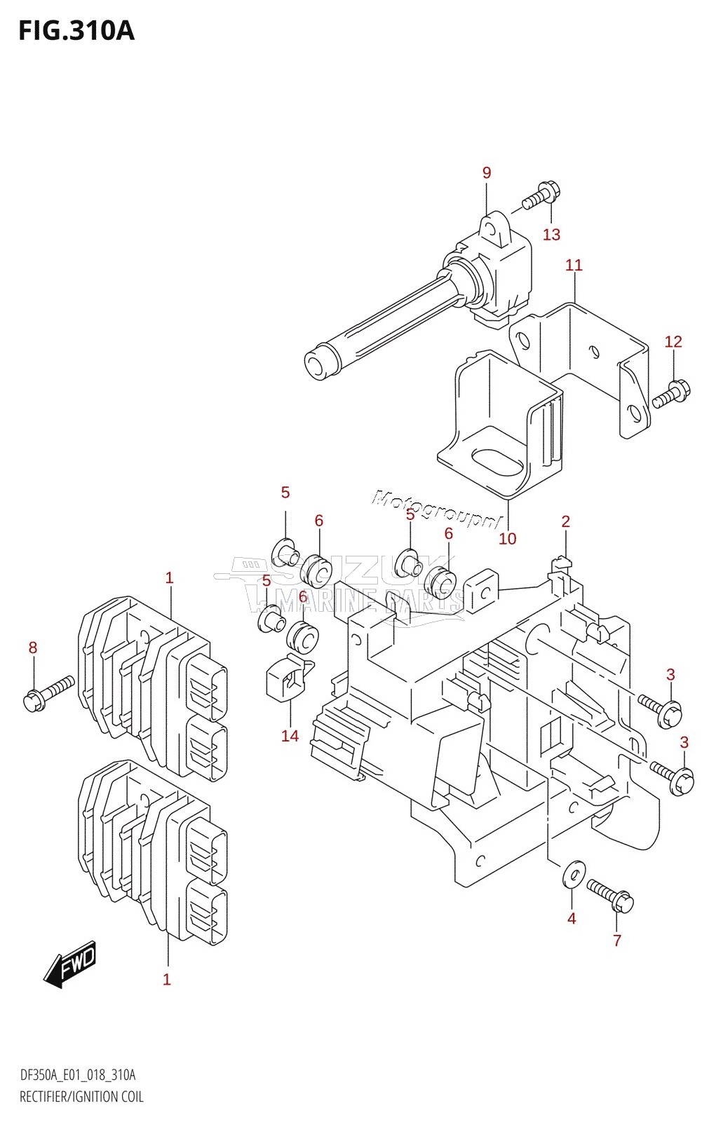 RECTIFIER /​ IGNITION COIL (DF350A)