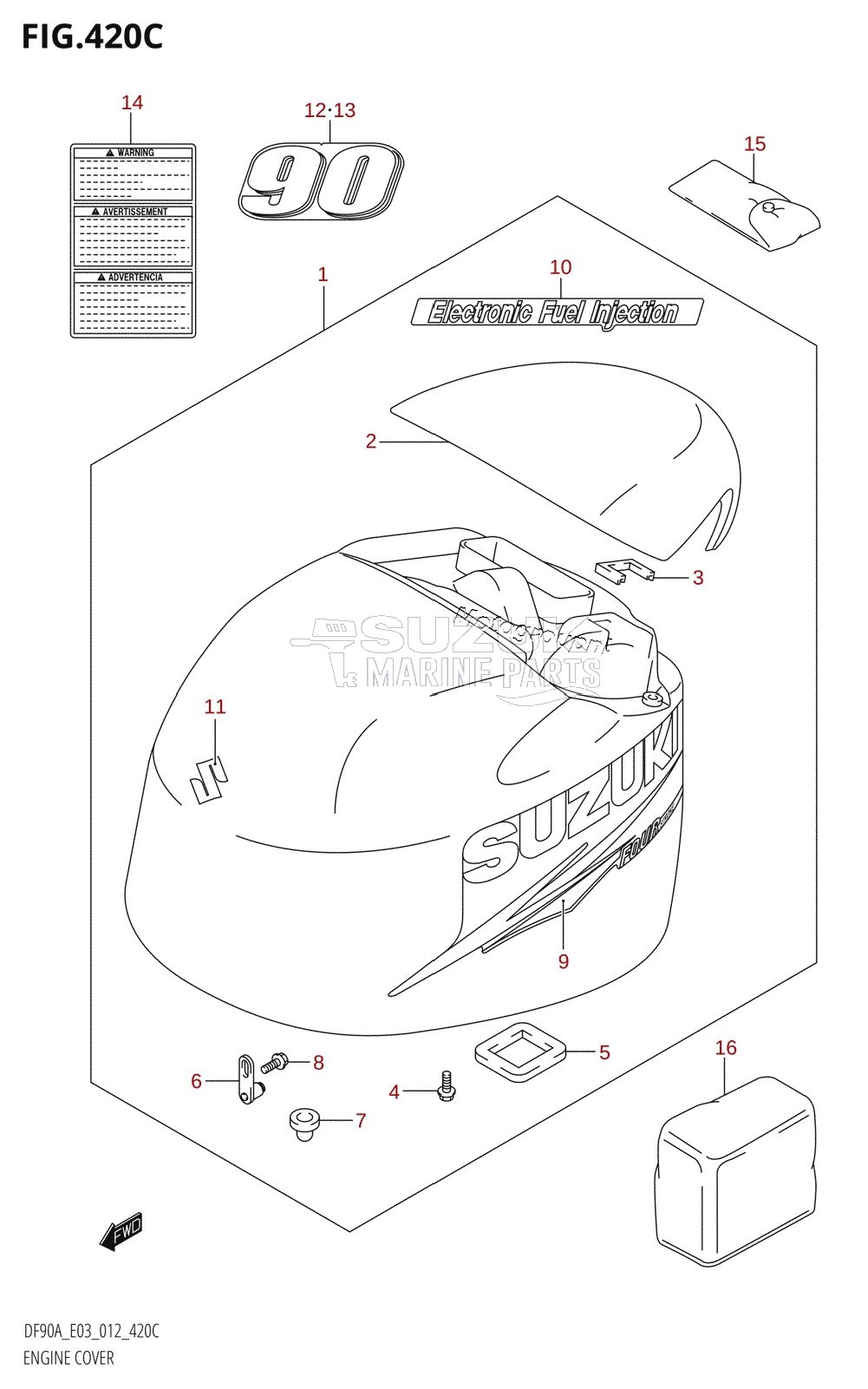 ENGINE COVER (DF90A:E03)