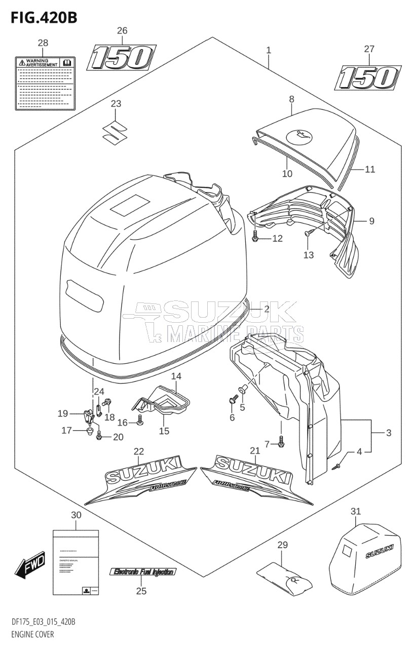 ENGINE COVER (DF150T:E03)