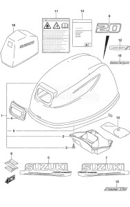 DF 20A drawing Engine Cover w/Power Tilt