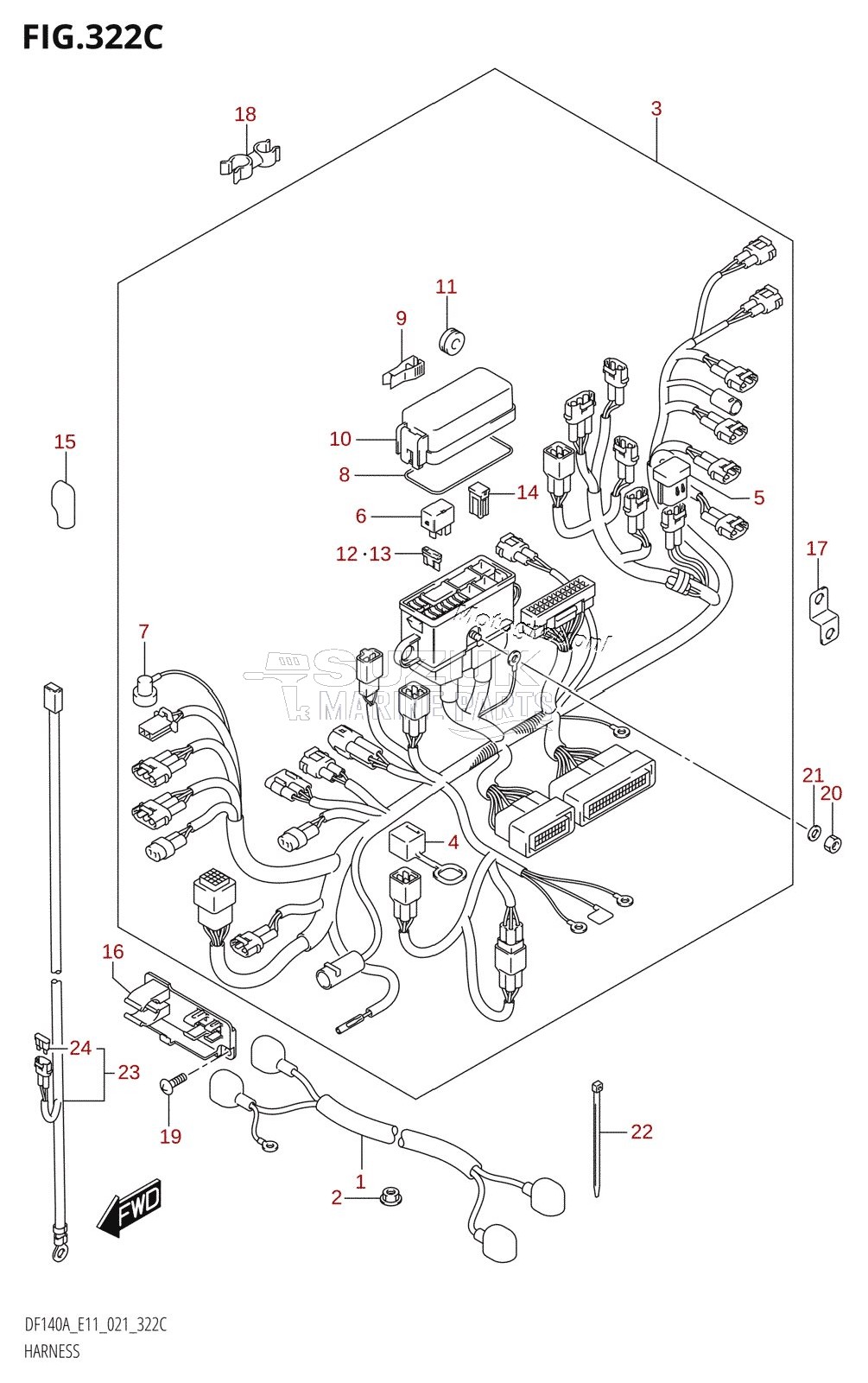 HARNESS (DF140AT,DF140AZ)