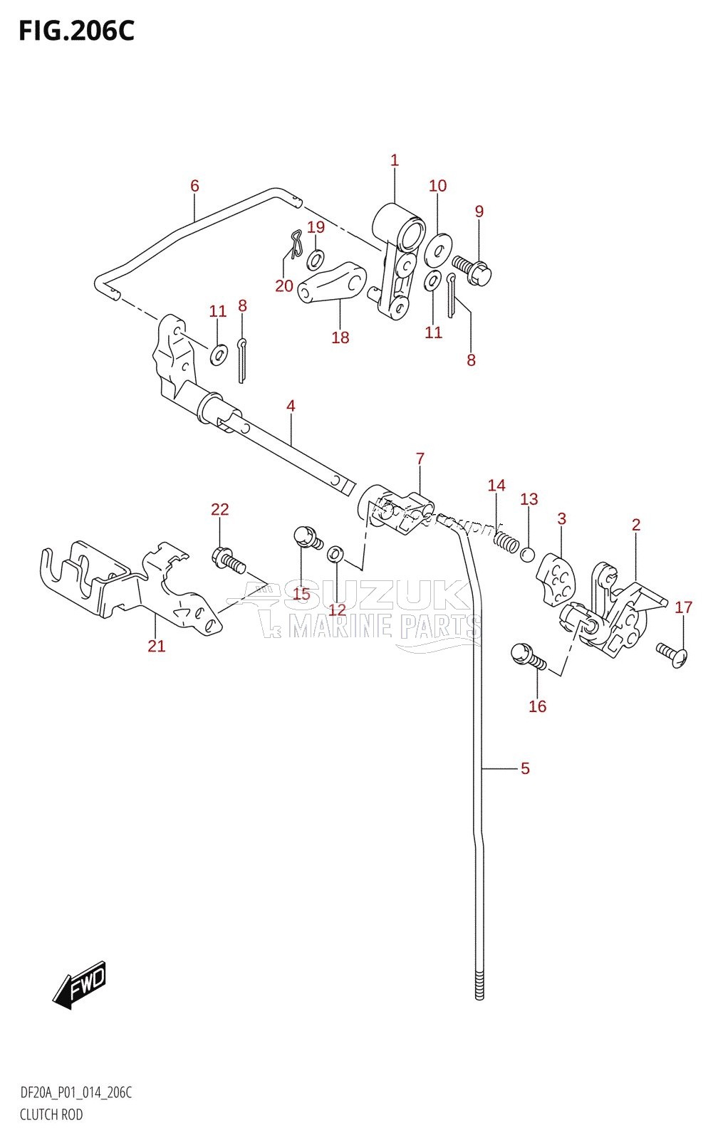 CLUTCH ROD (DF9.9BT:P01)